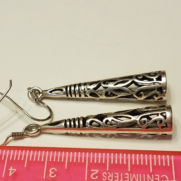 Sterling silver sculpted earrings, 3 cm - Picture 5 of 8